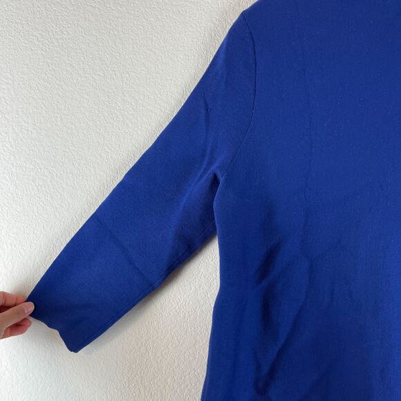 Cos Wool Blend Tunic Sweater Womens Medium Blue Boatneck 3/4 Sleeves Modern - Picture 10 of 11